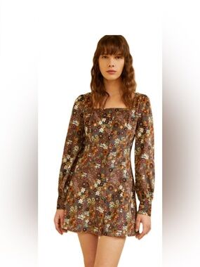 me em crochet dress MALENA Ruffled Lace Off Shoulder Sheer Fixed crochet flower detailing Over $600 Color:Maroon White
